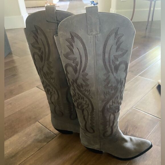 Jeffrey Campbell Finn Tall Western Boot, 8 Brown Leather - Picture 3 of 13